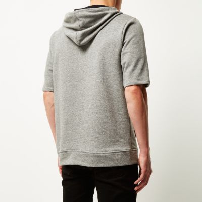 Grey short sleeve hoodie